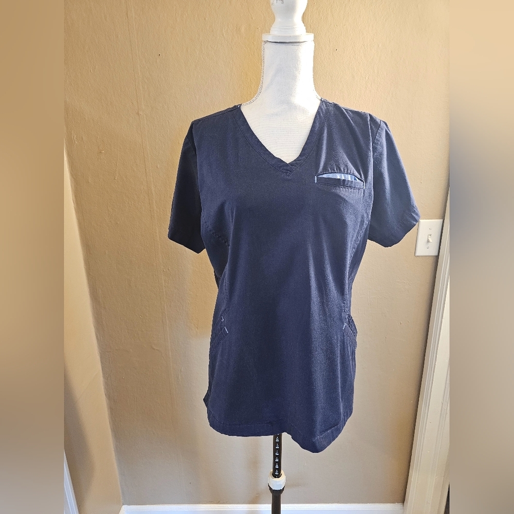Womens Navy Scrub Top